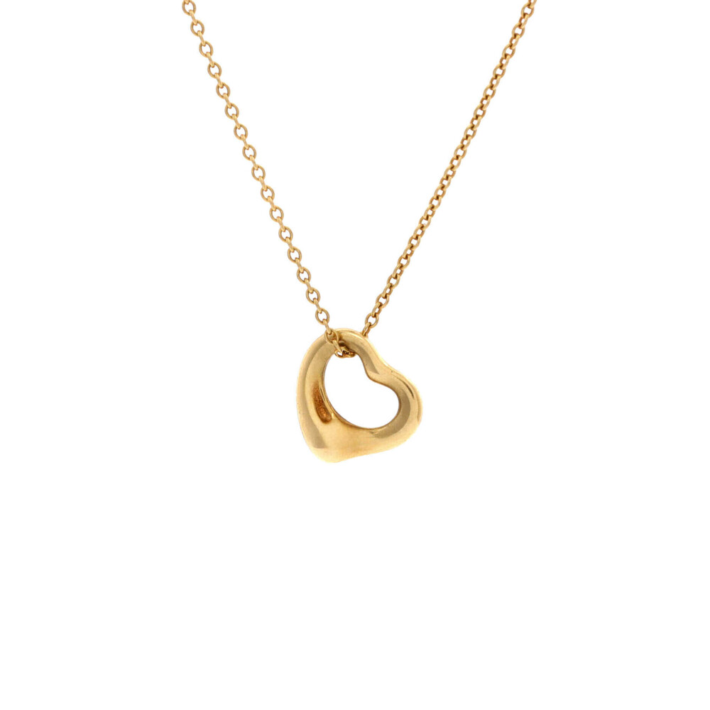 Tiffany & Co. 11mm Elsa Peretti Open Heart Pendant Necklace